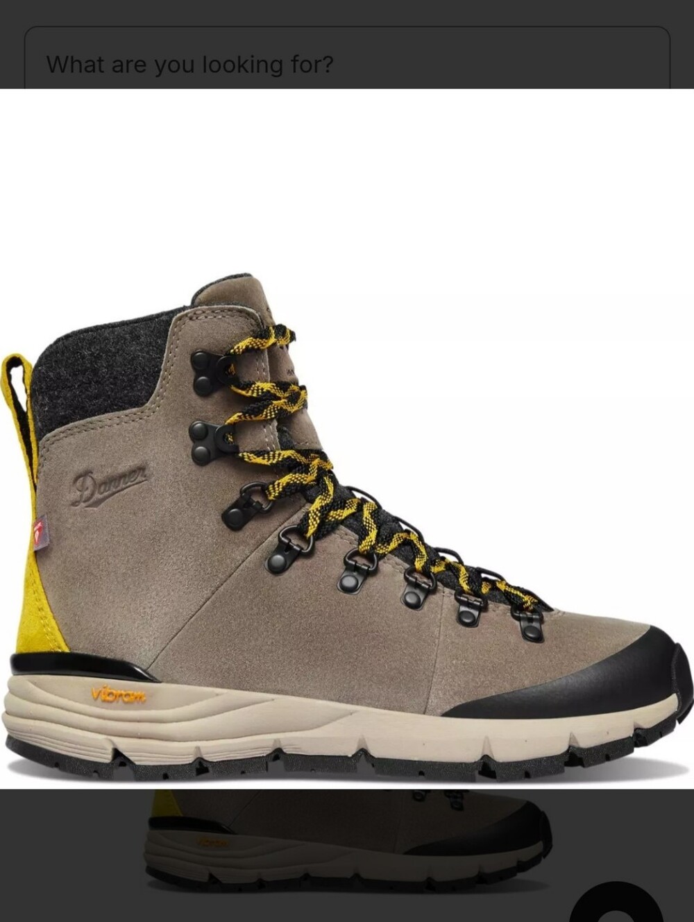 Danner Women’s Taupe Suede Winter Boot with Yellow Accents
